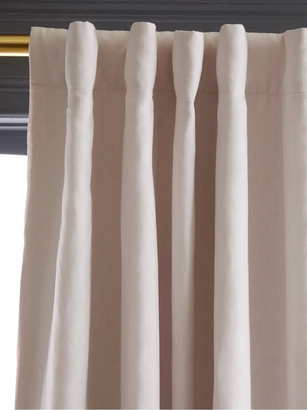 Quince 48x96 European Linen Room Darkening Curtain Vintage Blush Single Panel
